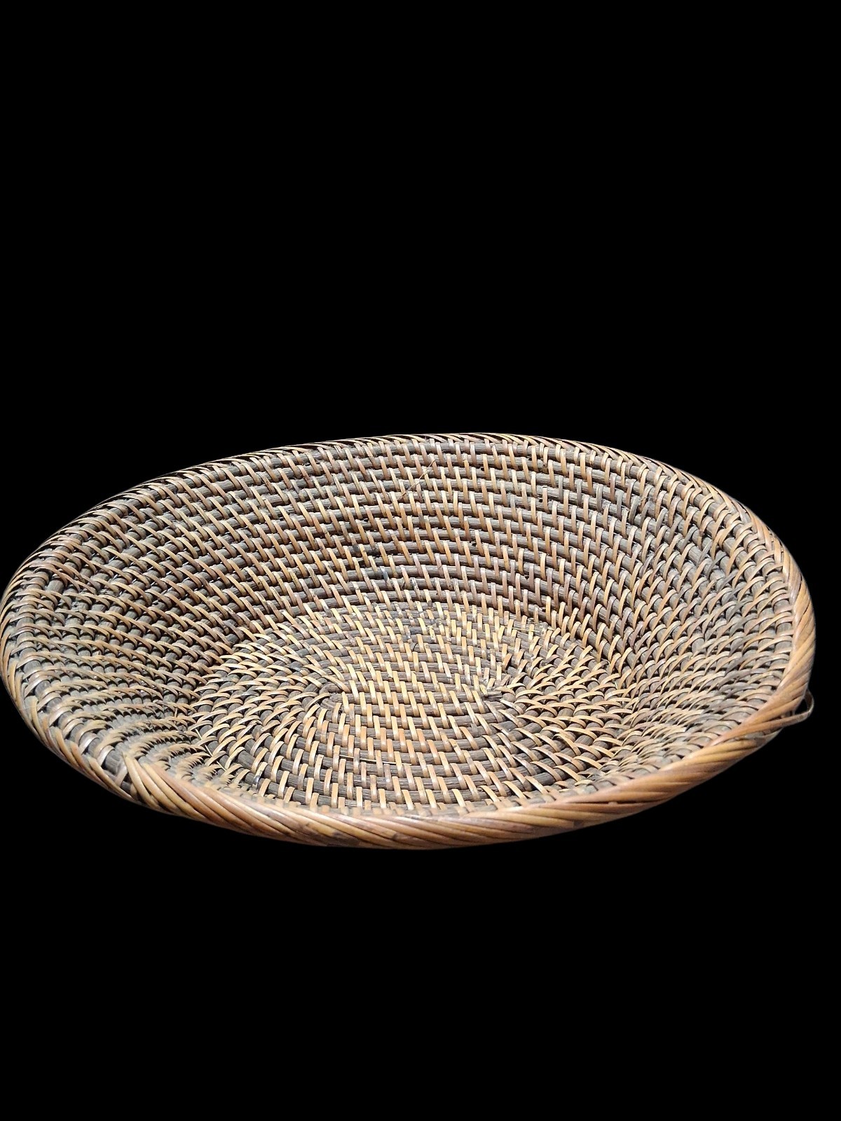 Round Rattan Brown Oval Decorative Bowl Key bowl fruit bowl Made in Indonesia