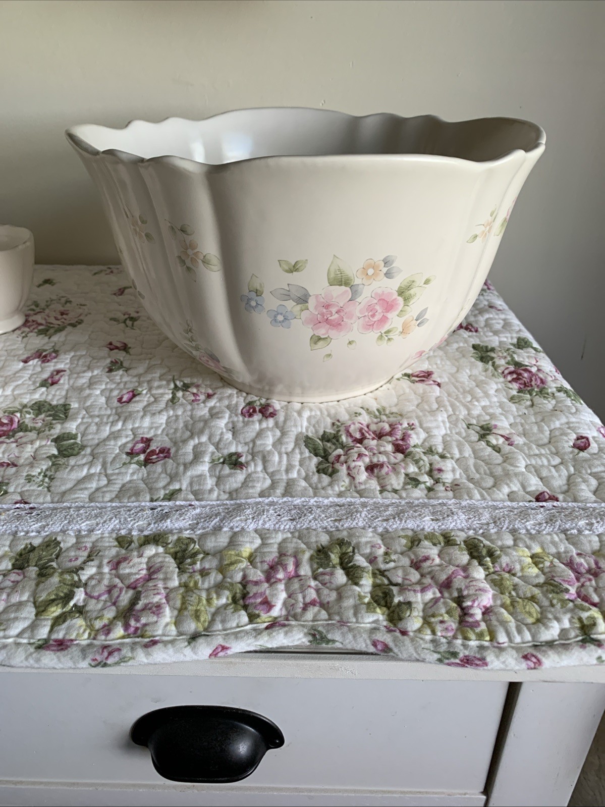 pfaltzgraff tea rose punch bowl set
