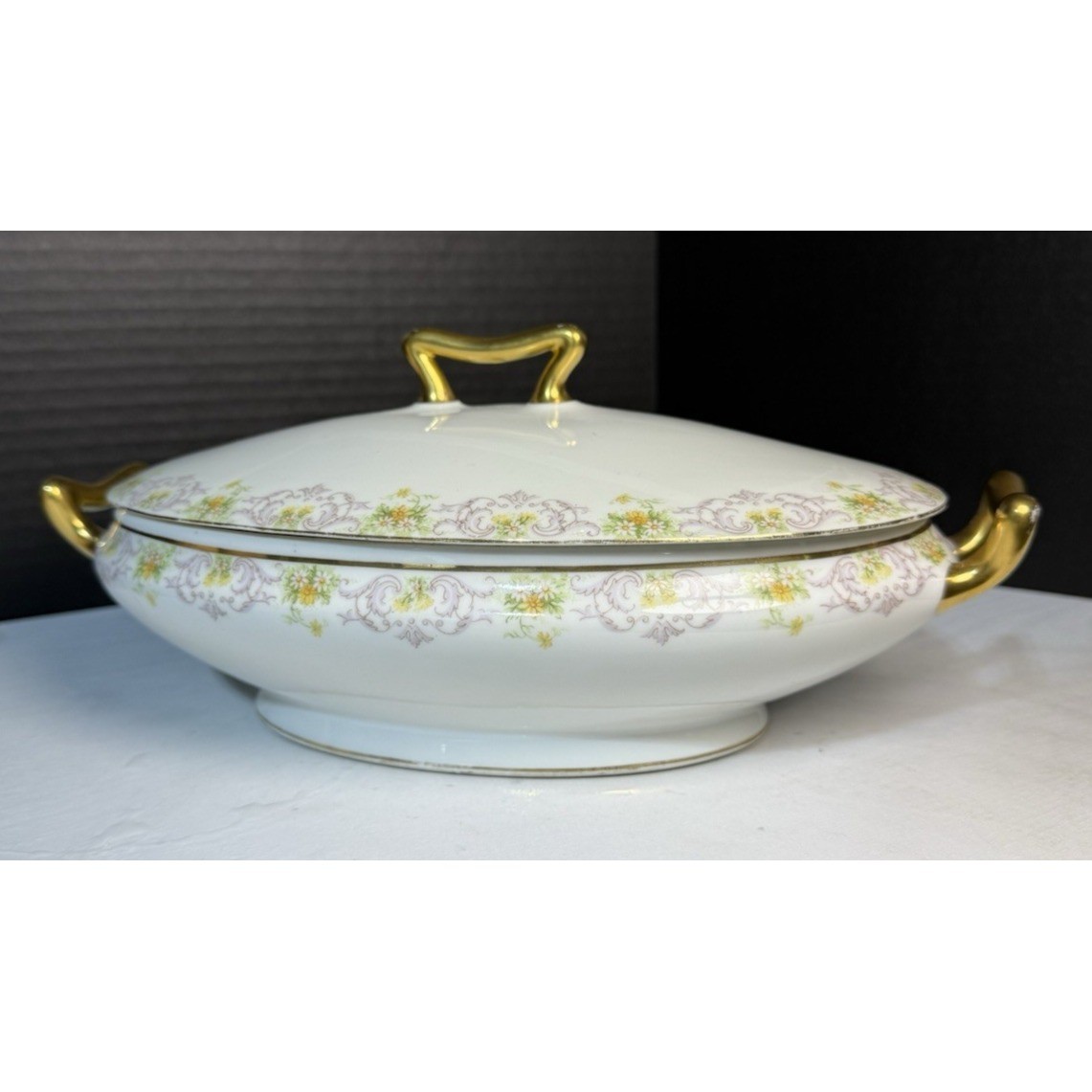 ATQ Limoges Elite Works Bawo & Dotter BWD647 Oval Covered Vegetable Server 12″