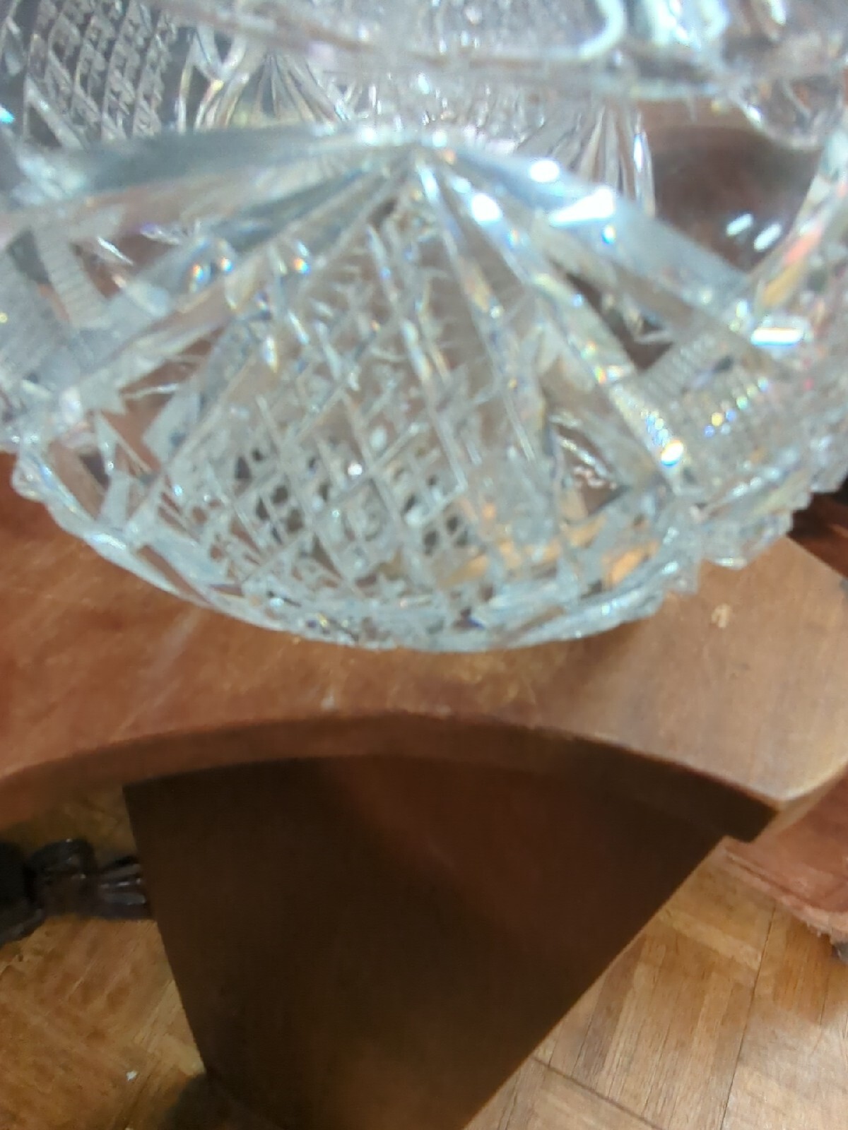 antique american brilliant cut glass Star Ball Pitcher Vase