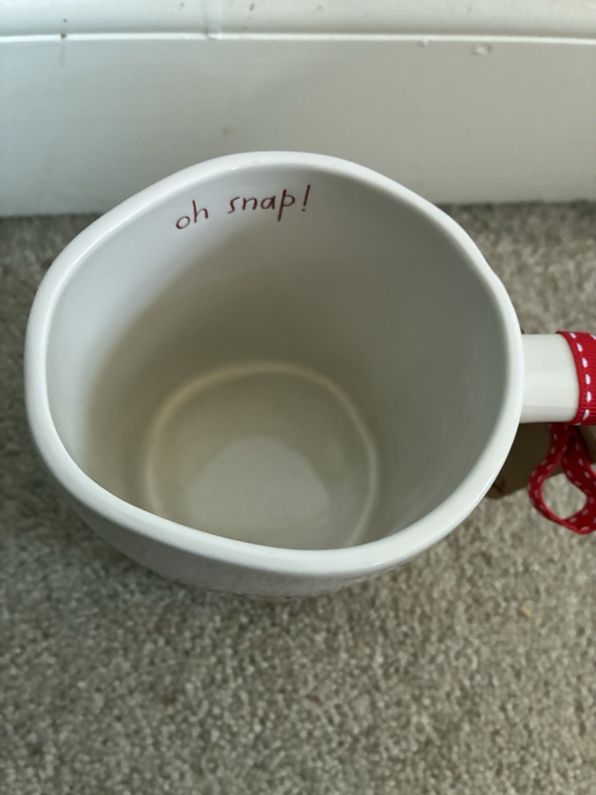 Rae Dunn Oh Snap Mug With Gingerbread Man
