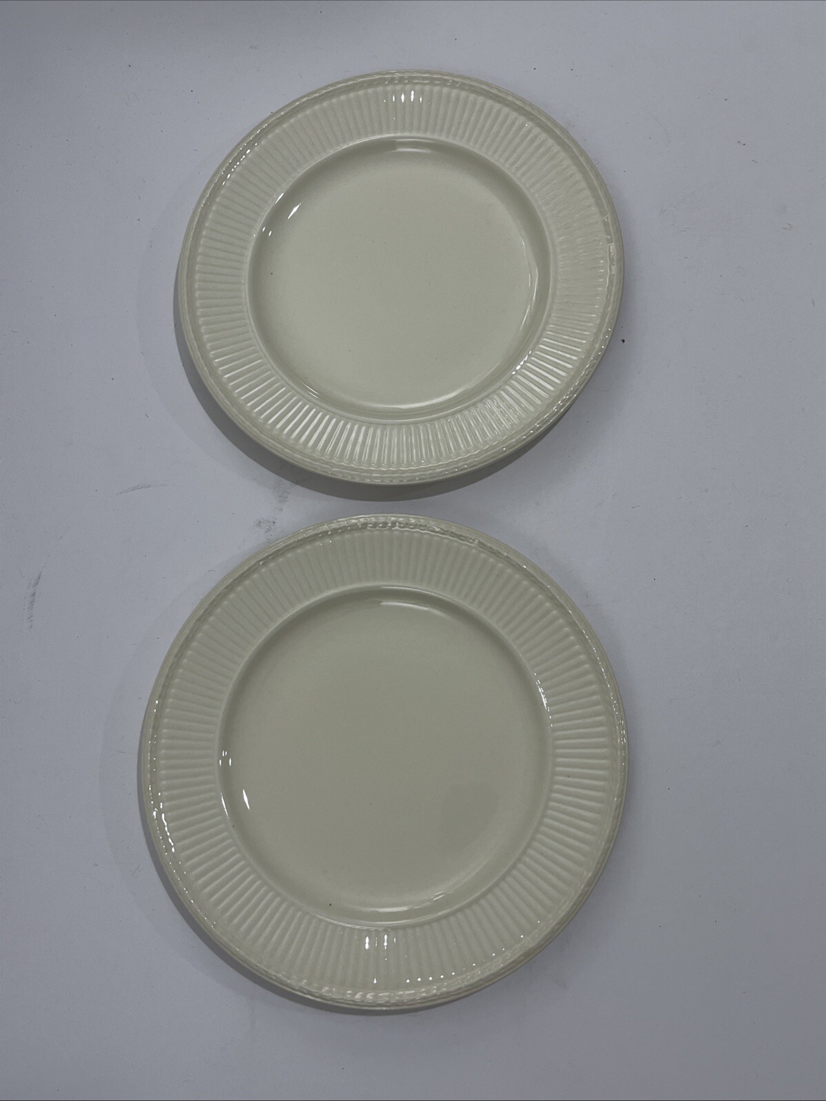 WEDGWOOD EDME OF ETRURIA & BARLASTON Set Of 2 Bread PLATES RIBBED 6 3/8” ENGLAND