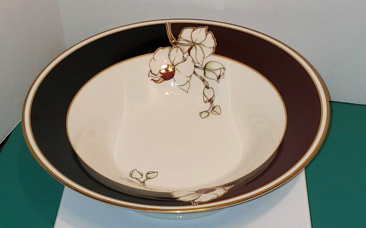 Noritake Midnight Orchid Large Pedestal Footed Bowl 11″