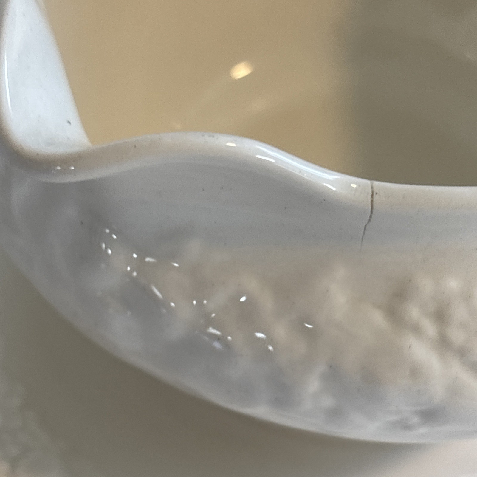 Crown Ducal Florentine Ivory Colored Gravy Boat with Attached Underplate