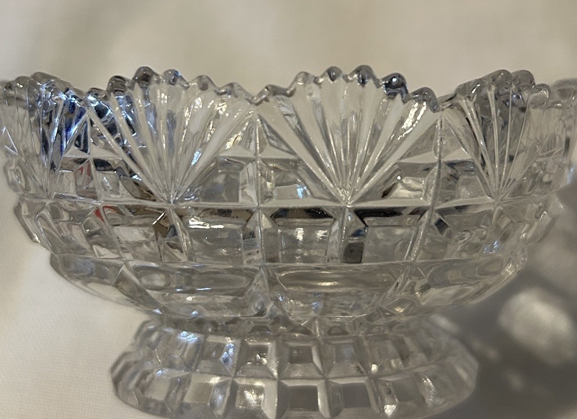 Vintage 4 American Brilliant Round Bowl APB Cut Crystal Glass Dessert