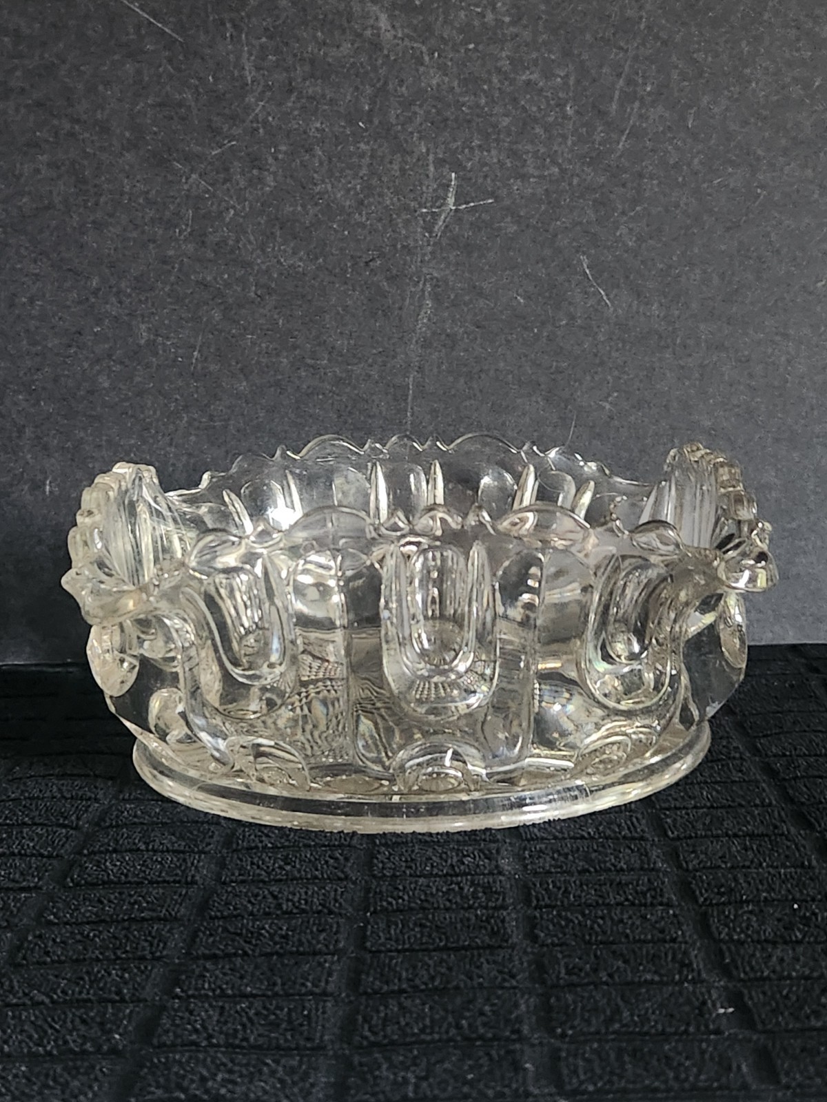 Vintage Clear Glass Bowl or Deep Dish with Fluted Top • 6¼”×6¼”×2⅞”