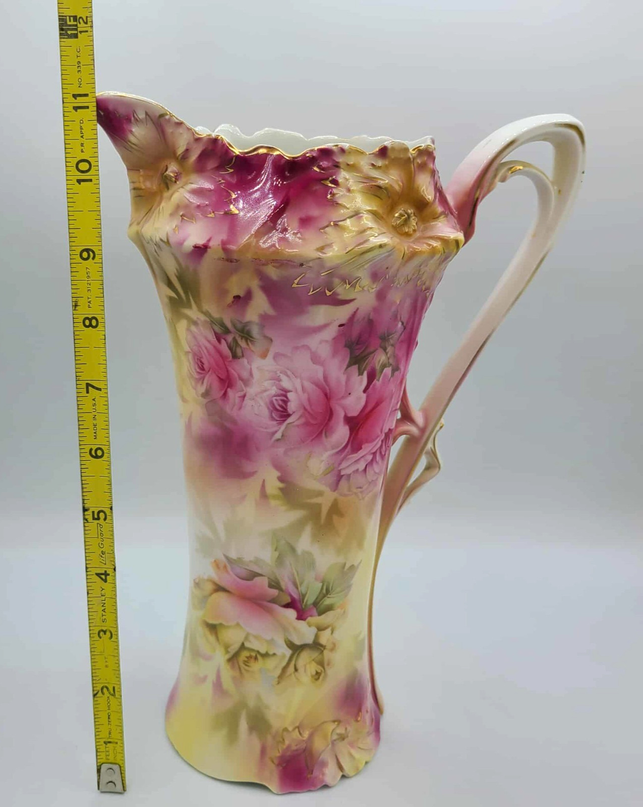 Antique RS Prussia Tankard Pitcher 11″H Art Nouveau. Excellent condition.