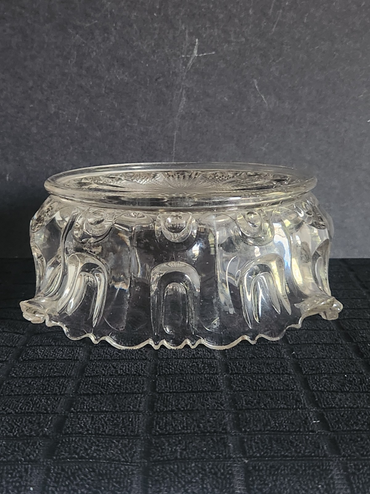 Vintage Clear Glass Bowl or Deep Dish with Fluted Top • 6¼”×6¼”×2⅞”