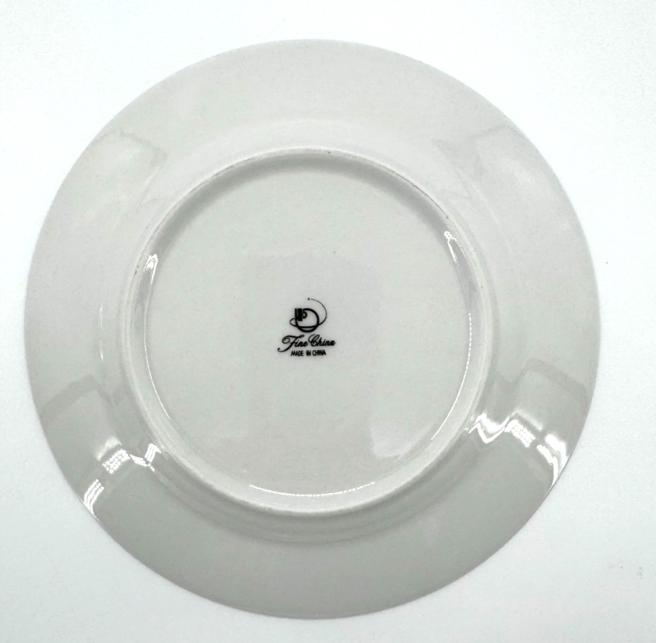 6 Silverie Fine China Sapphire Salad Plates 7.5″ Floral Discontinued Vintage