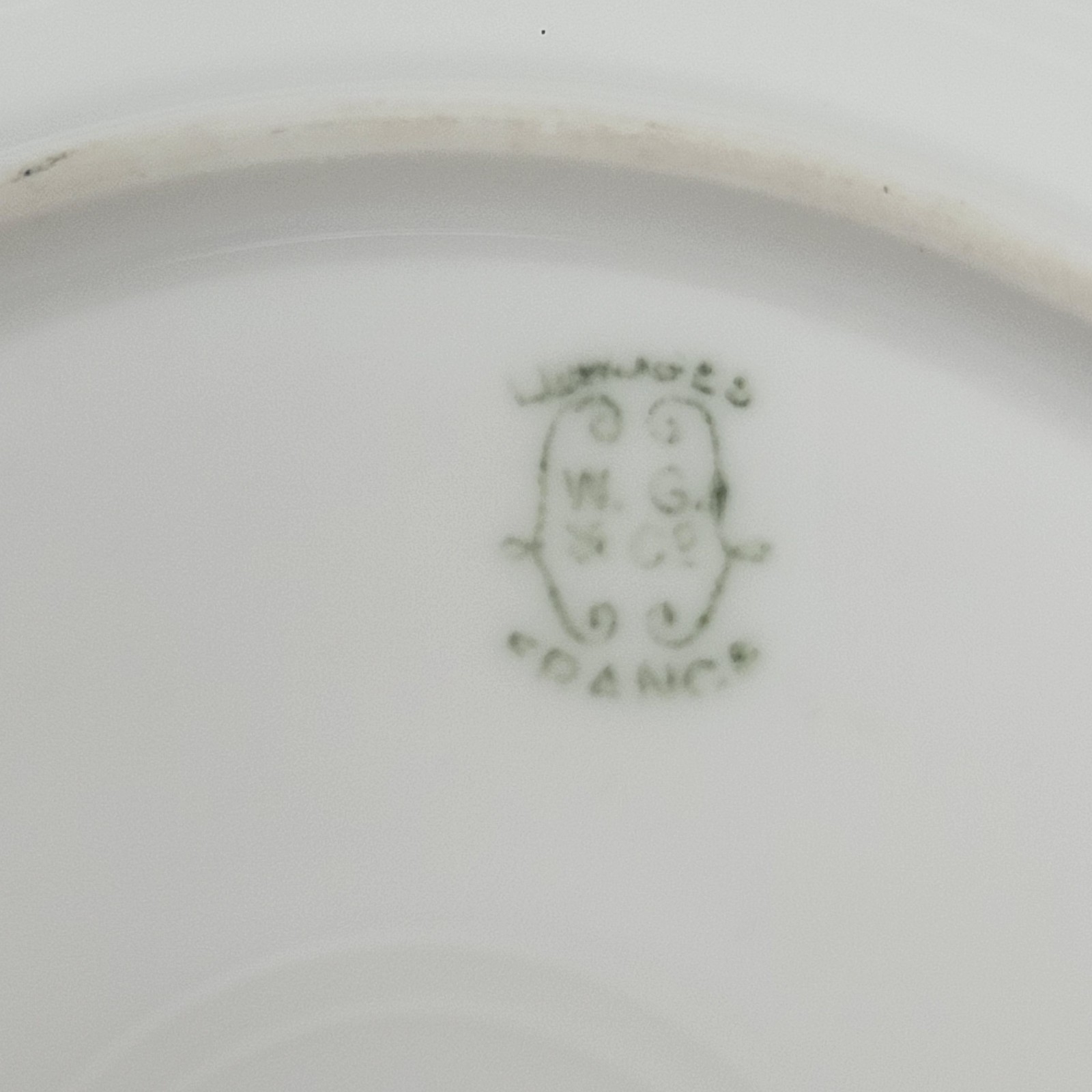 Set of 6 WG & Co Limoges France Floral Porcelain Cream Soup Bowls and Saucers