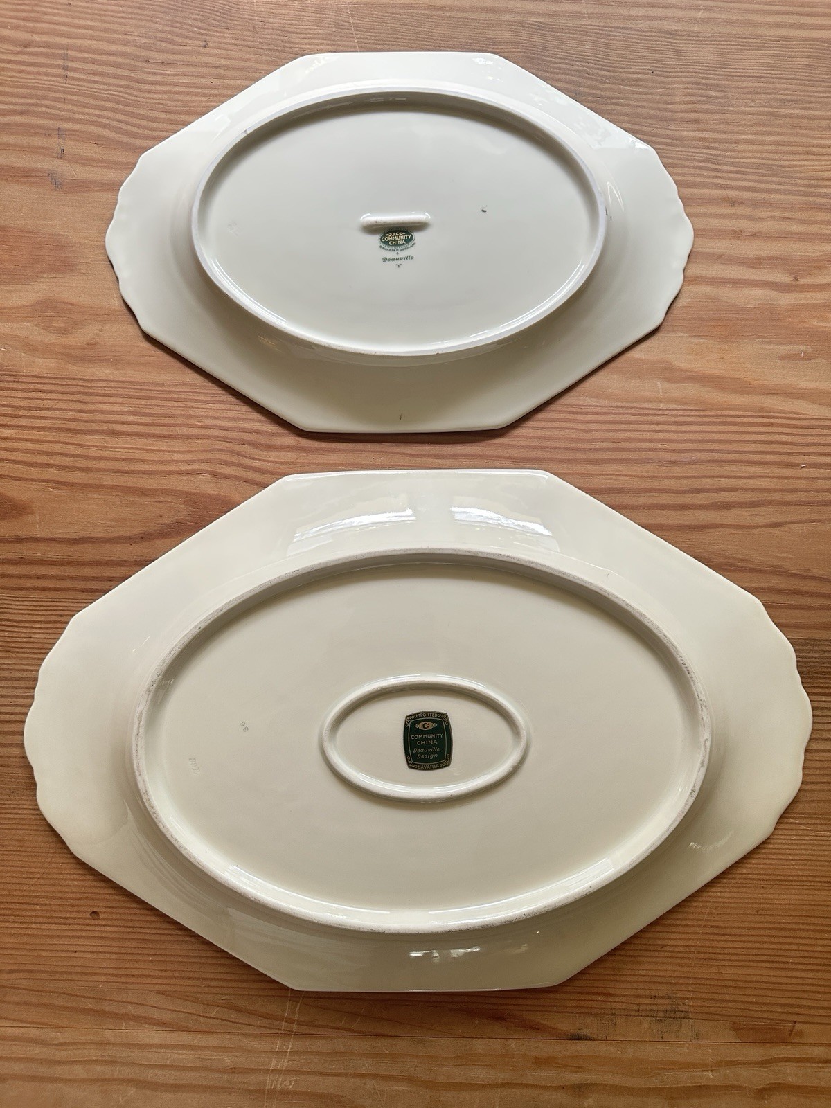 Community Deauville Platter Set 15.5” & 12” Bavaria Platinum-Art Deco