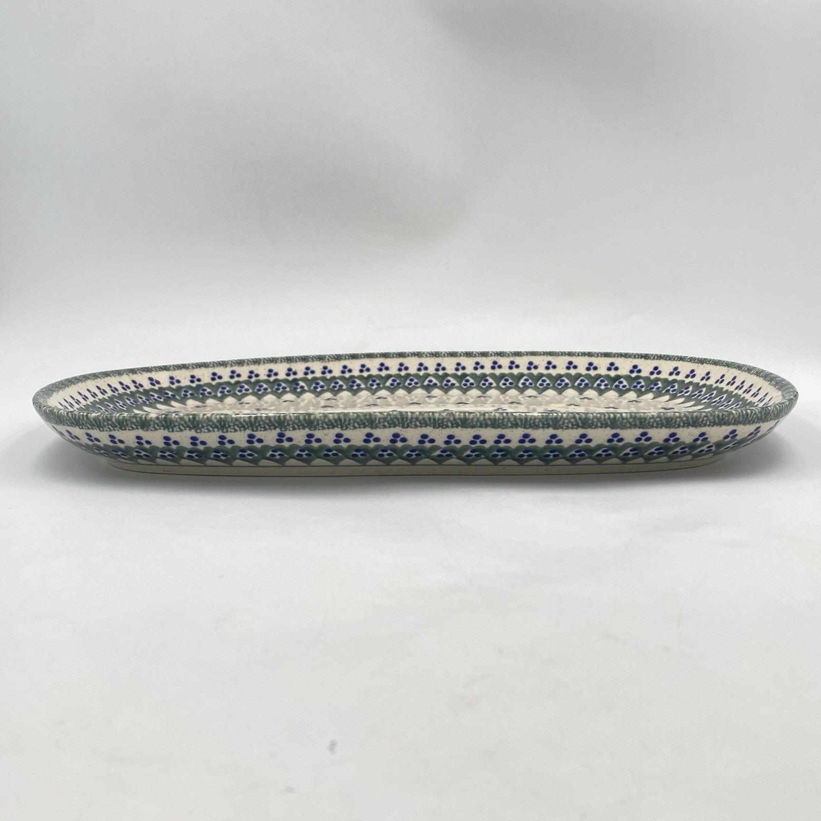 Teresa Beach Imports CERAMIC SERVING PLATTER Polish Pottery 14.5” X 9”
