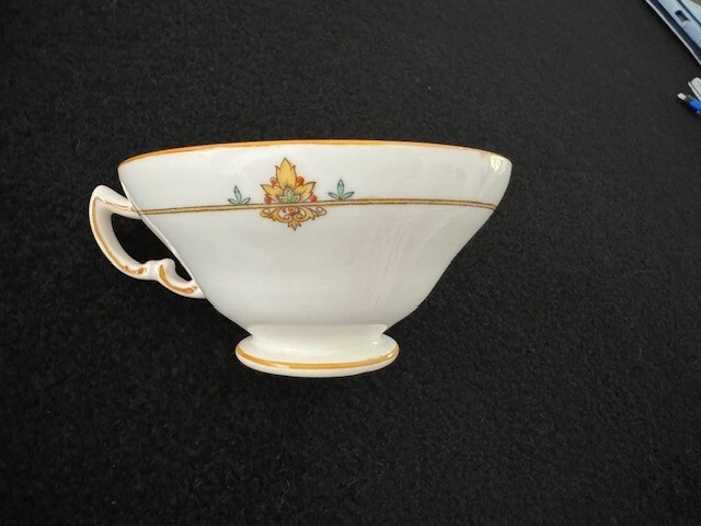 Antique Minton Eloise Orange Porcelain 9-piece Place Setting