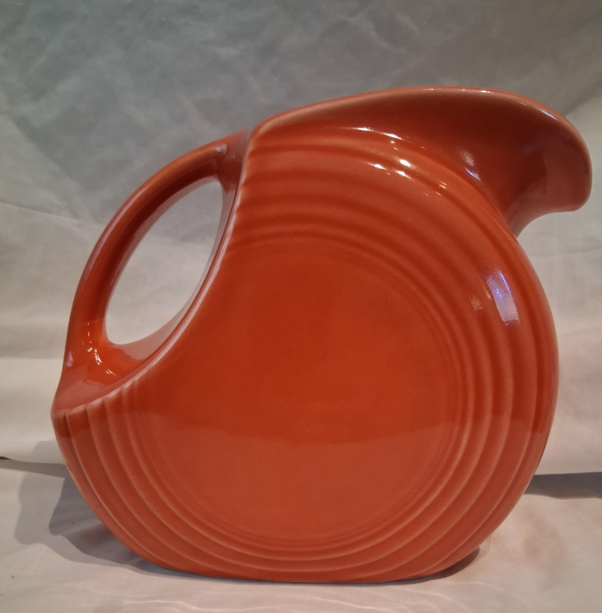 Fiesta 1936-1996 60th Anniversary Disk Pitcher Persimmon See Photos & Descriptio