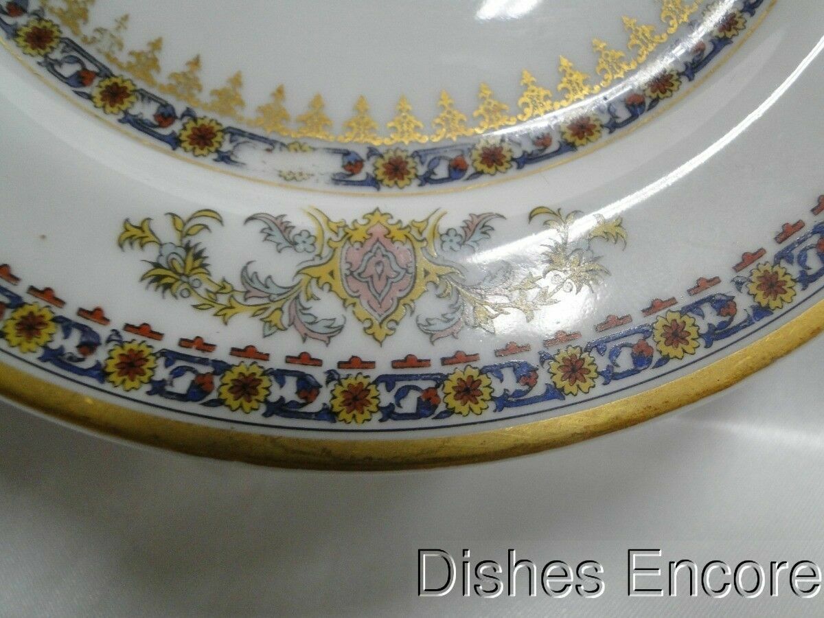 Haviland (Limoges) Oriental, Blue, Rust, Gold: Bread Plate (s), 6 1/4″, Worn