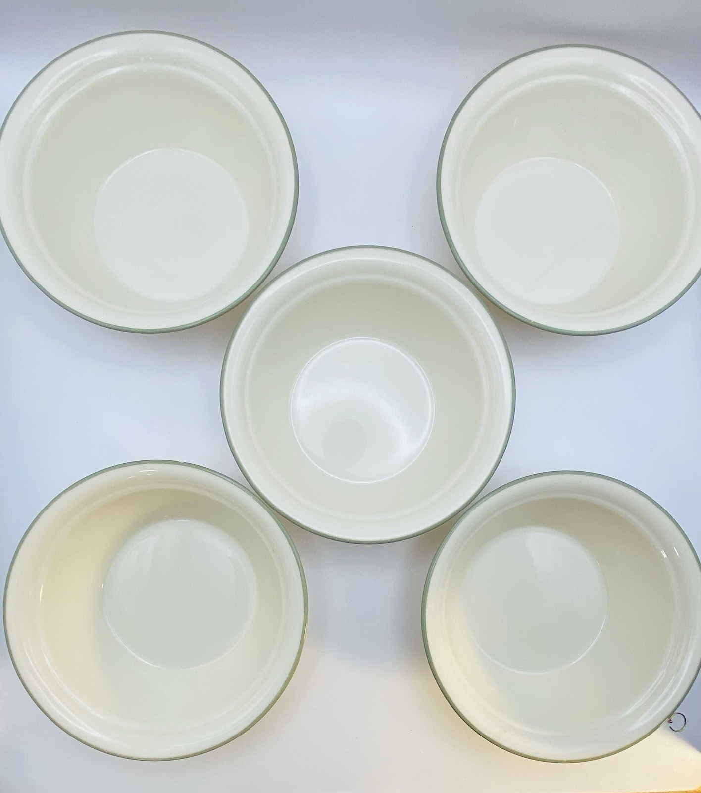 VTG Corelle Corning THYMELESS HERBS 6 1/4” Cereal Soup Bowls Sandstone Set of 5