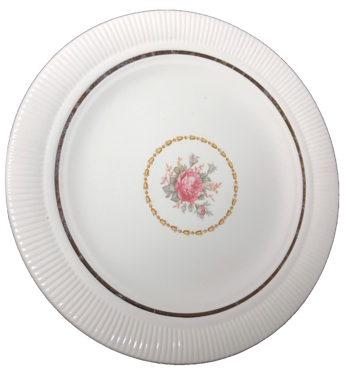 Victory by Salem China Ivory Plate 9.5” SLM22 P.P. Floral – w 23K Gold Trim