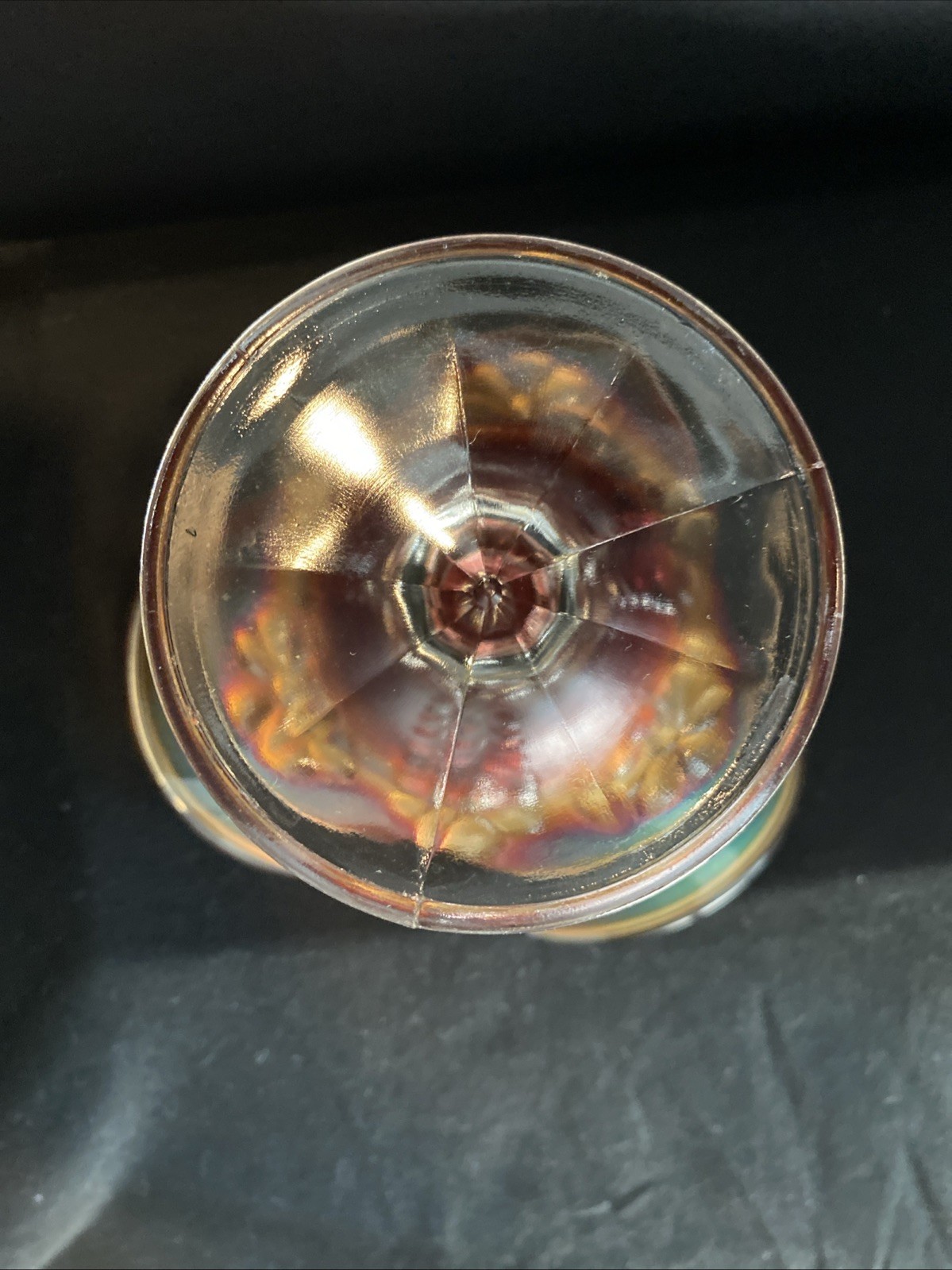Northwood Compote/Candy Dish Marigold Carnival Glass Daisy & Plume Pattern