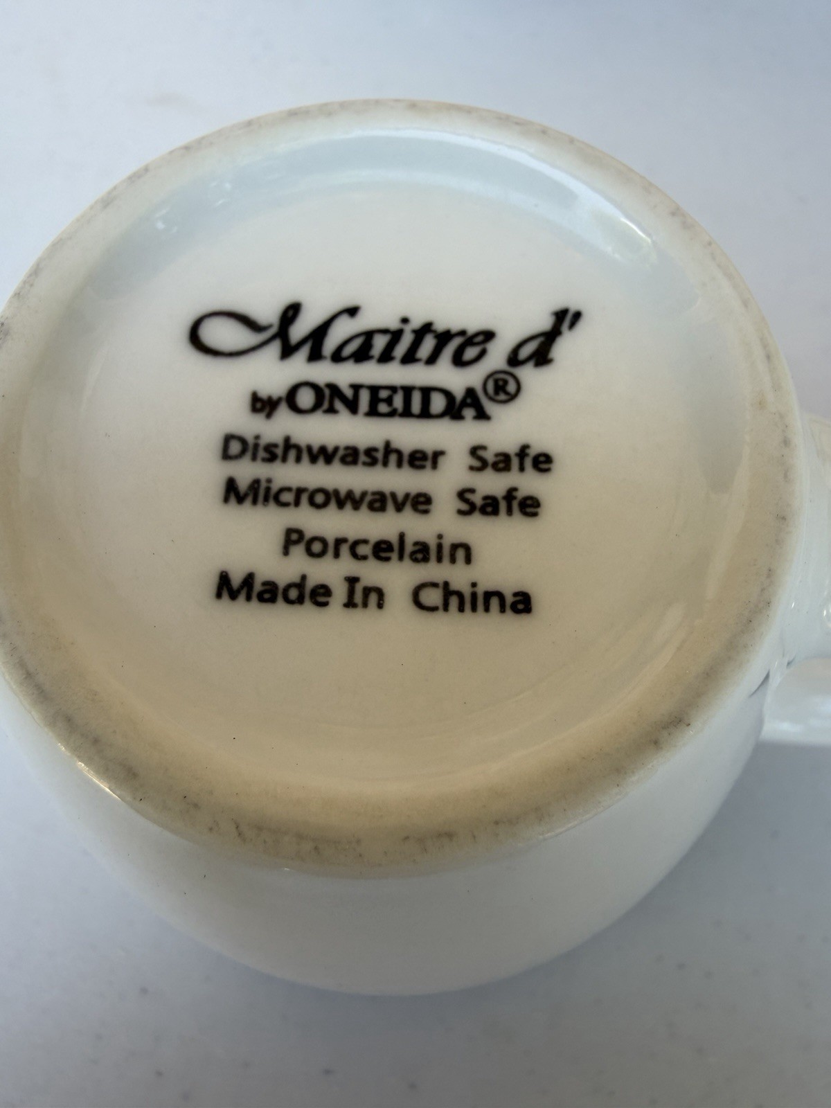 Set of 2 Oneida Maitre D’ Mugs – White Blue Band Styled Coffee Cups