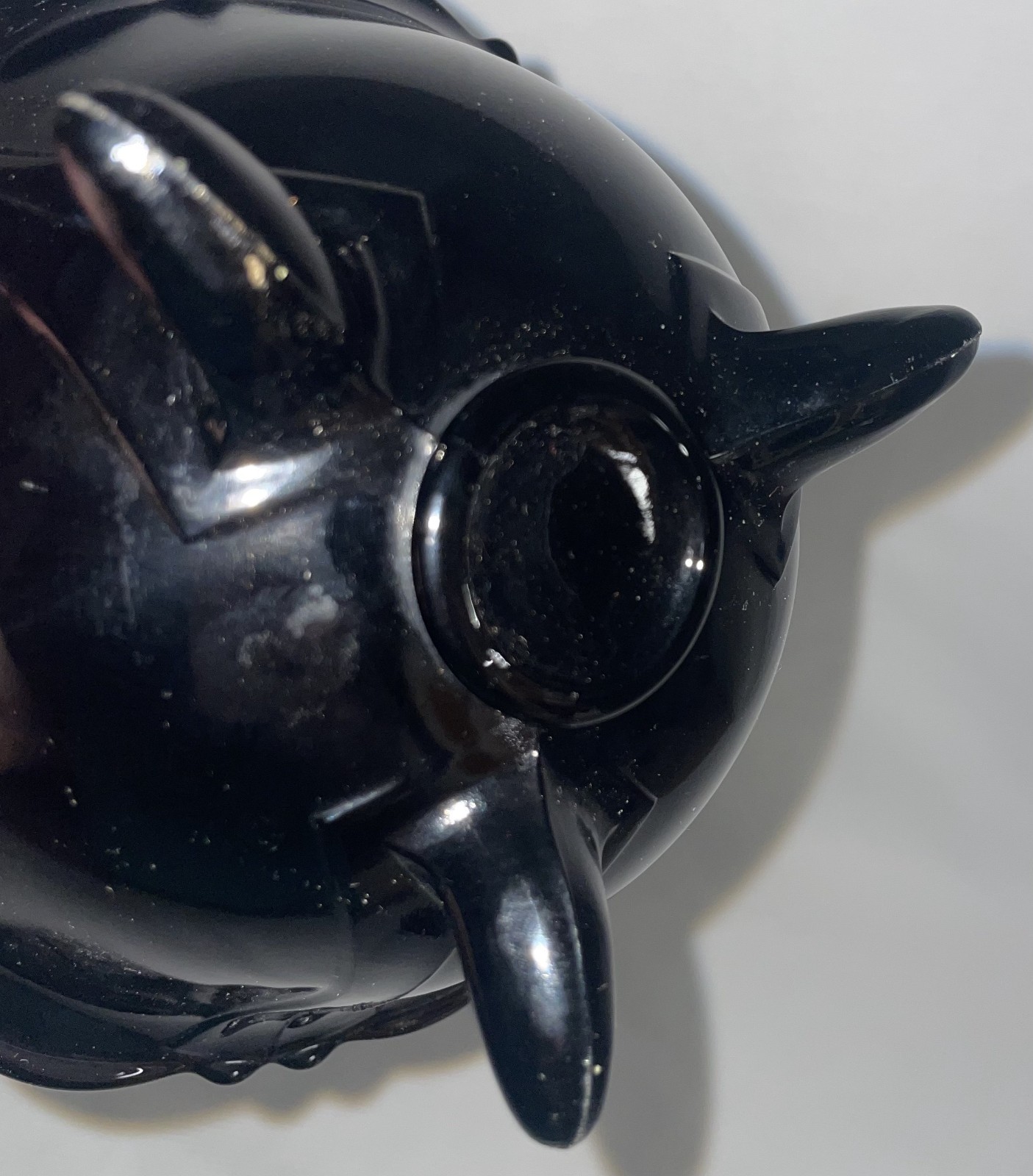 LE SMITH Mt Pleasant Black Amethyst Glass 3 Footed Candy Dish Bowl 3″ tall