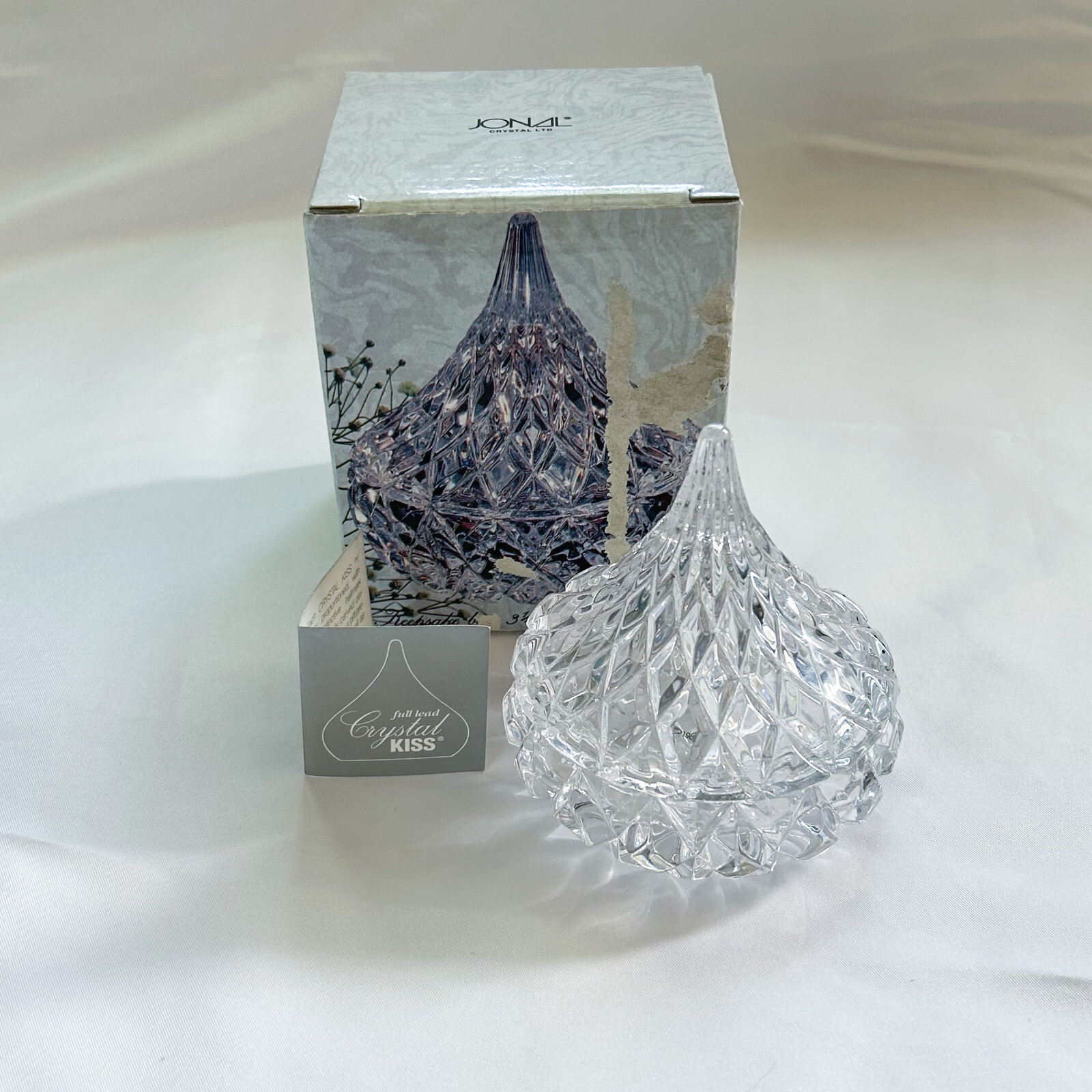 Hershey’s Kiss 1987 Lead Crystal Two-Piece Dish by Jonal with Box