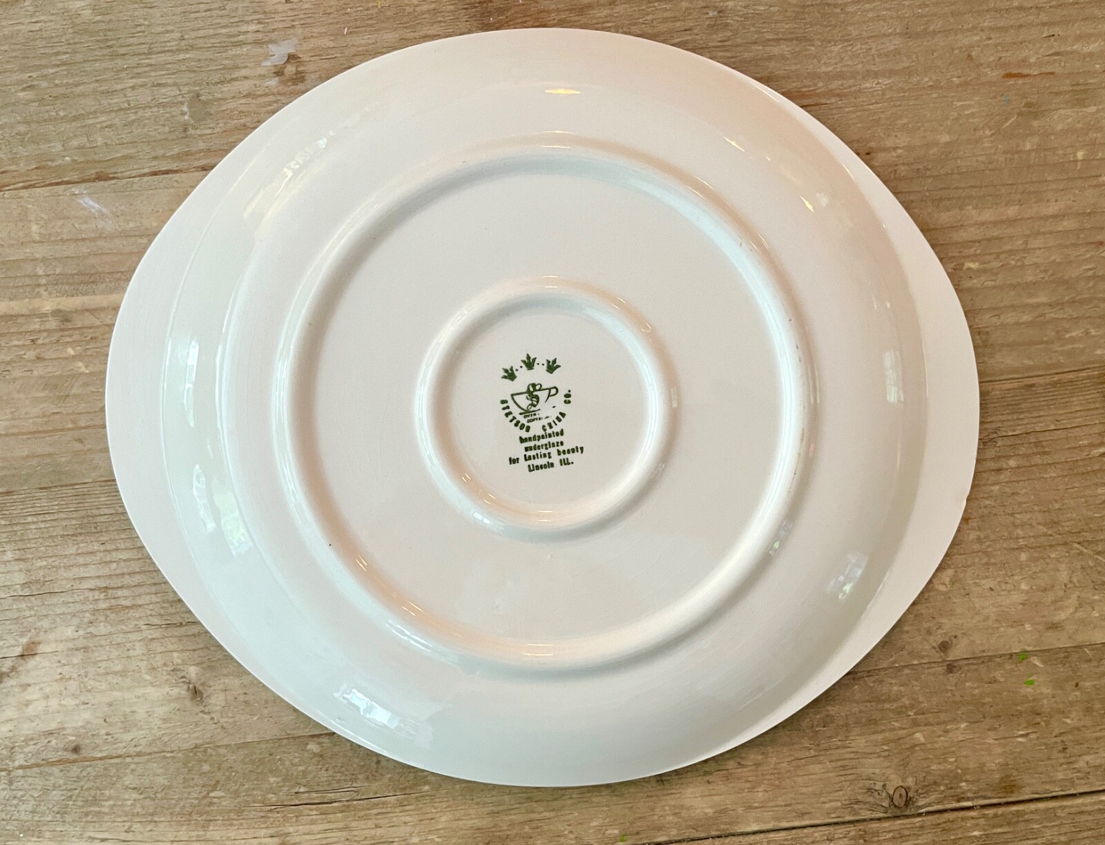 Stetson USA Mid Century Hand Painted floral platter