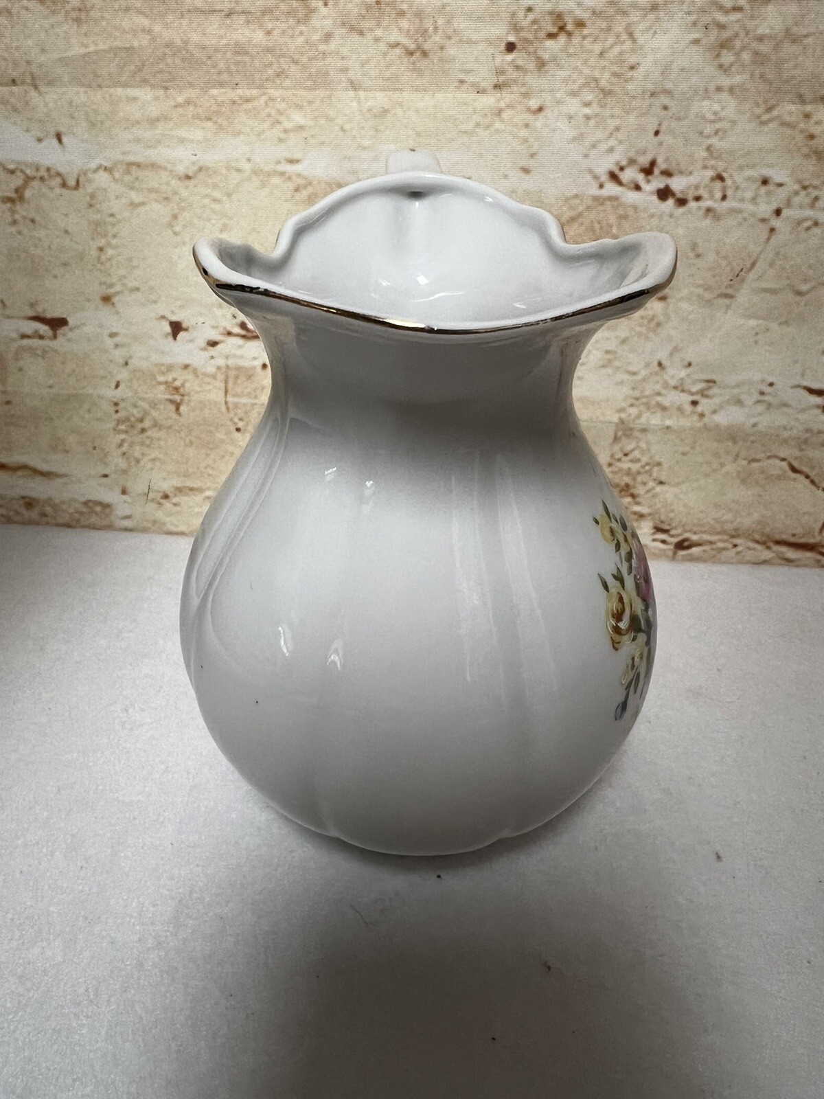 Vintage China Small Creamer Pitcher & Saucer, Made In Japan, Floral, Cottagecore