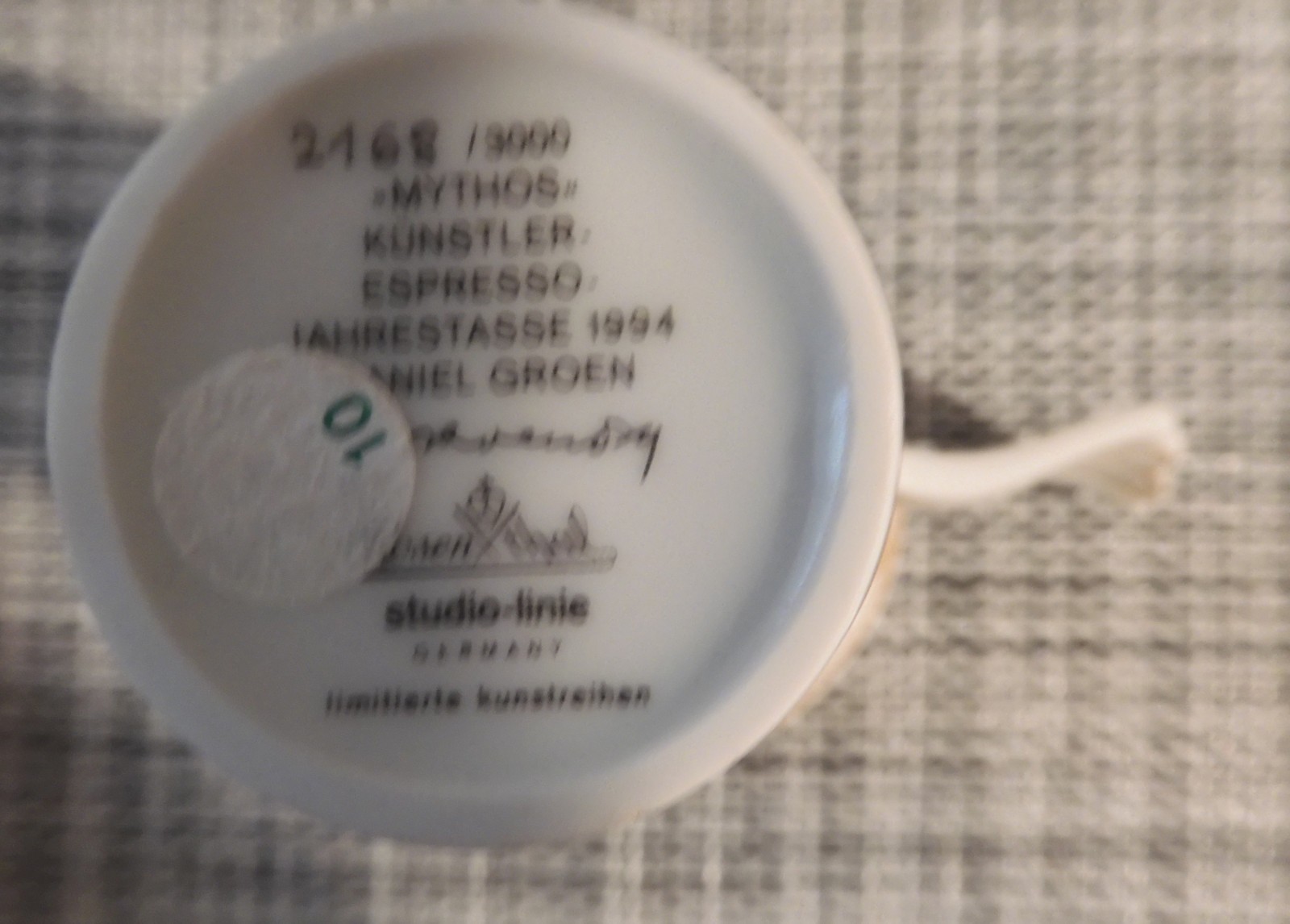 Rosenthal Espresso Cup Saucer Daniel Groen Mythos 1994 Gold Nude Woman RARE