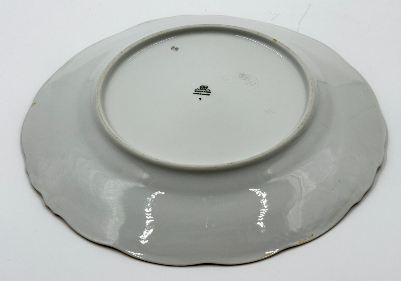 Walbrzych Bone China Rose Bud Gold Rim Dinner Plate 10.25″ – Poland
