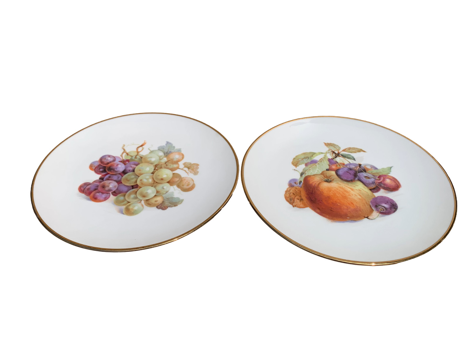 Vintage Schumann Arzberg Bavaria Fruit (6) Plates Gold Trim Germany 7.5″