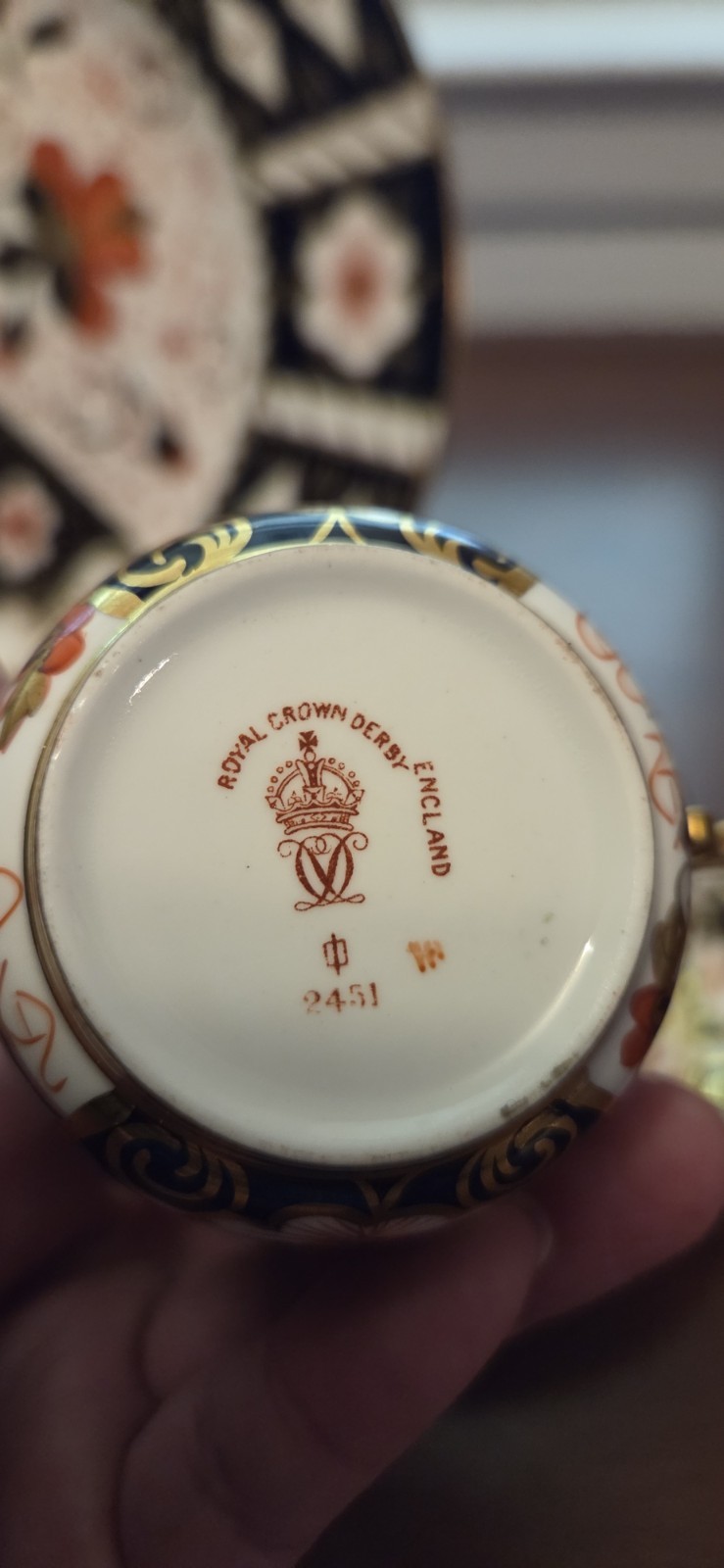 Royal Crown Derby Traditional Imari Handpainted Salad Plate Cup Saucer 3pcs