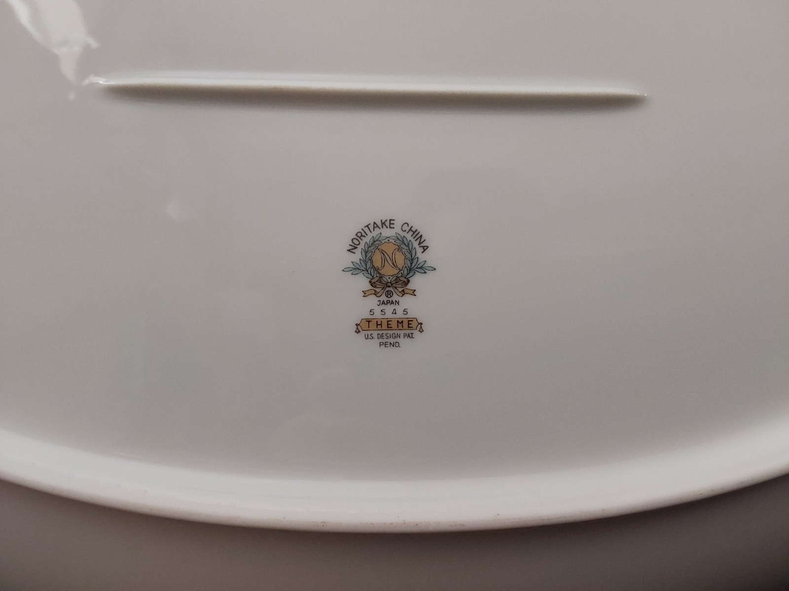 NORITAKE BLUEBELL JAPAN Blue Flowers Platinum 16.25″ Oval Serving Platter #5545