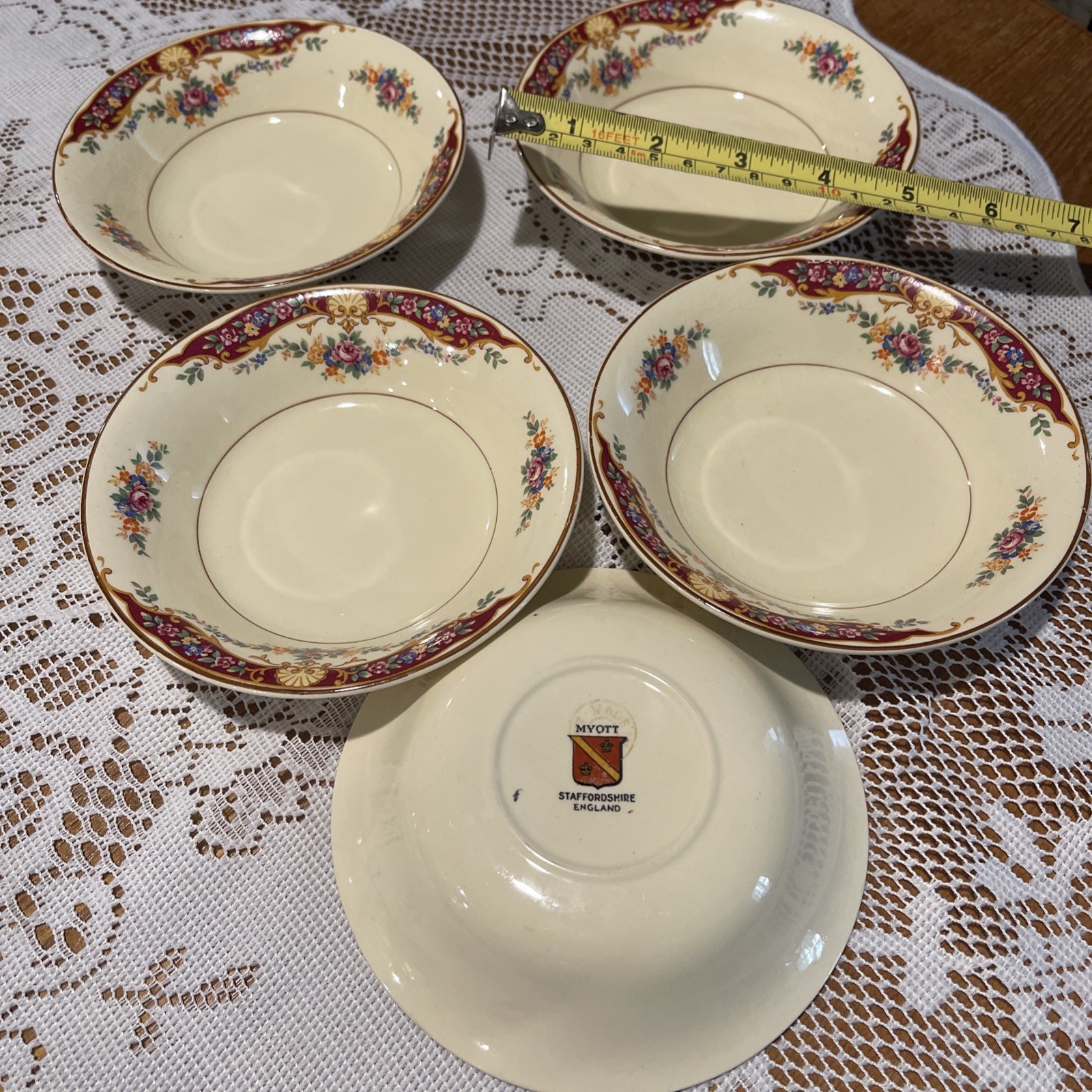 myott staffordshire england china 5in. Wide 1in.high Round