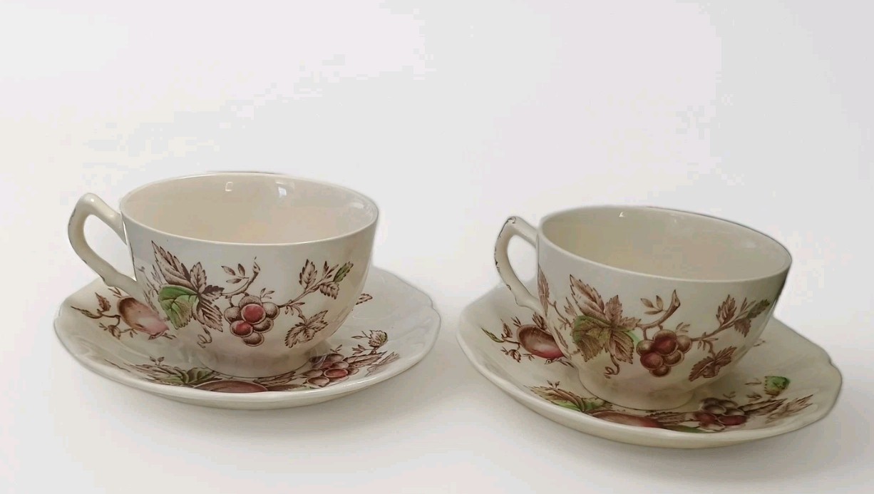 2 Tea Cups & Saucers By Johnson Bros England Harvest Time