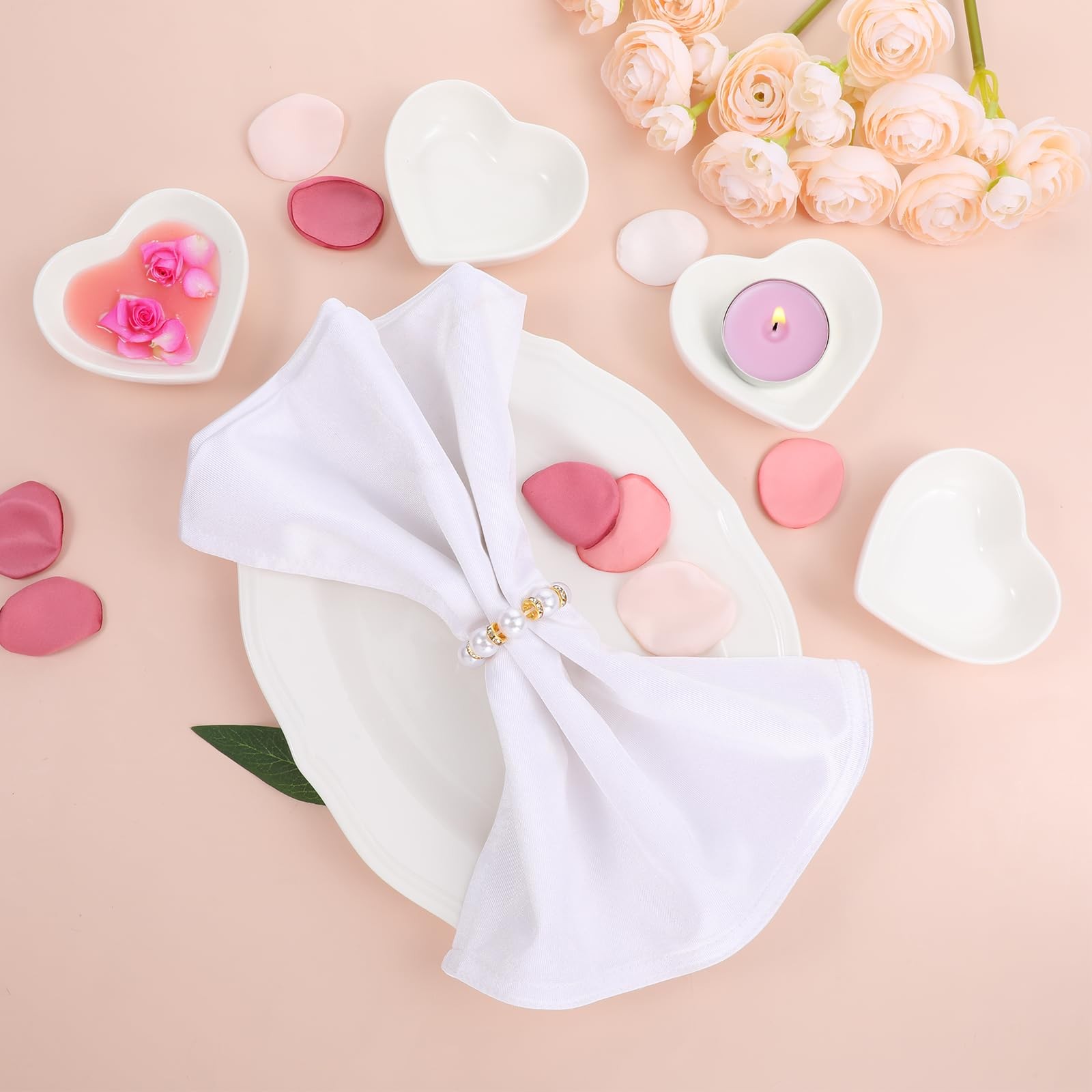 24 Pack Porcelain Sauce Dish, 1.5Oz Soy Sauce Dishes, White Love Heart Shaped…