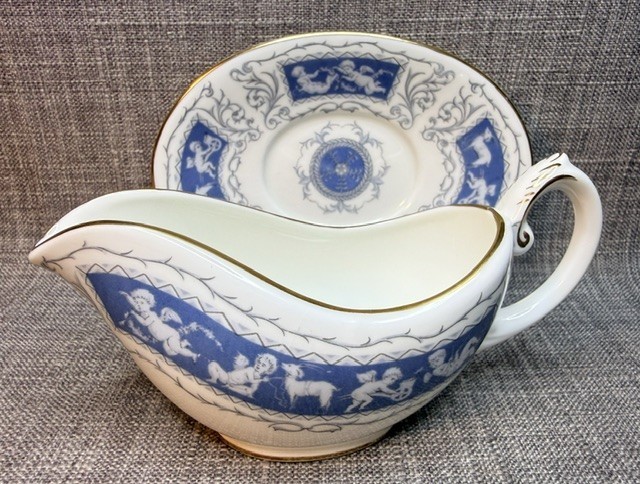 6 pc COALPORT England Revelry Pattern Fine Bone China Salt & Pepper, Gravy Boat