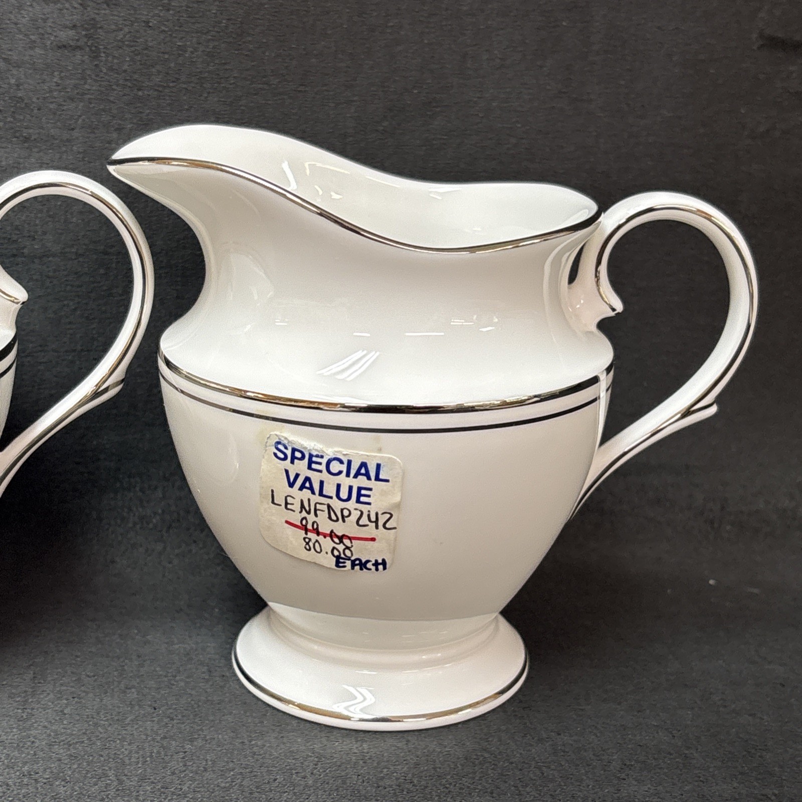 Lenox FEDERAL PLATINUM Creamer and Sugar Bowl with Lid Set ~ Still with Tags!