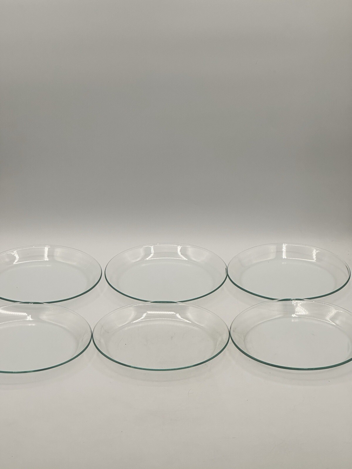 Clear Glass 6.25” Snack Or Candle Plate Set Of 6 With 5/8” Spill Guard Lip