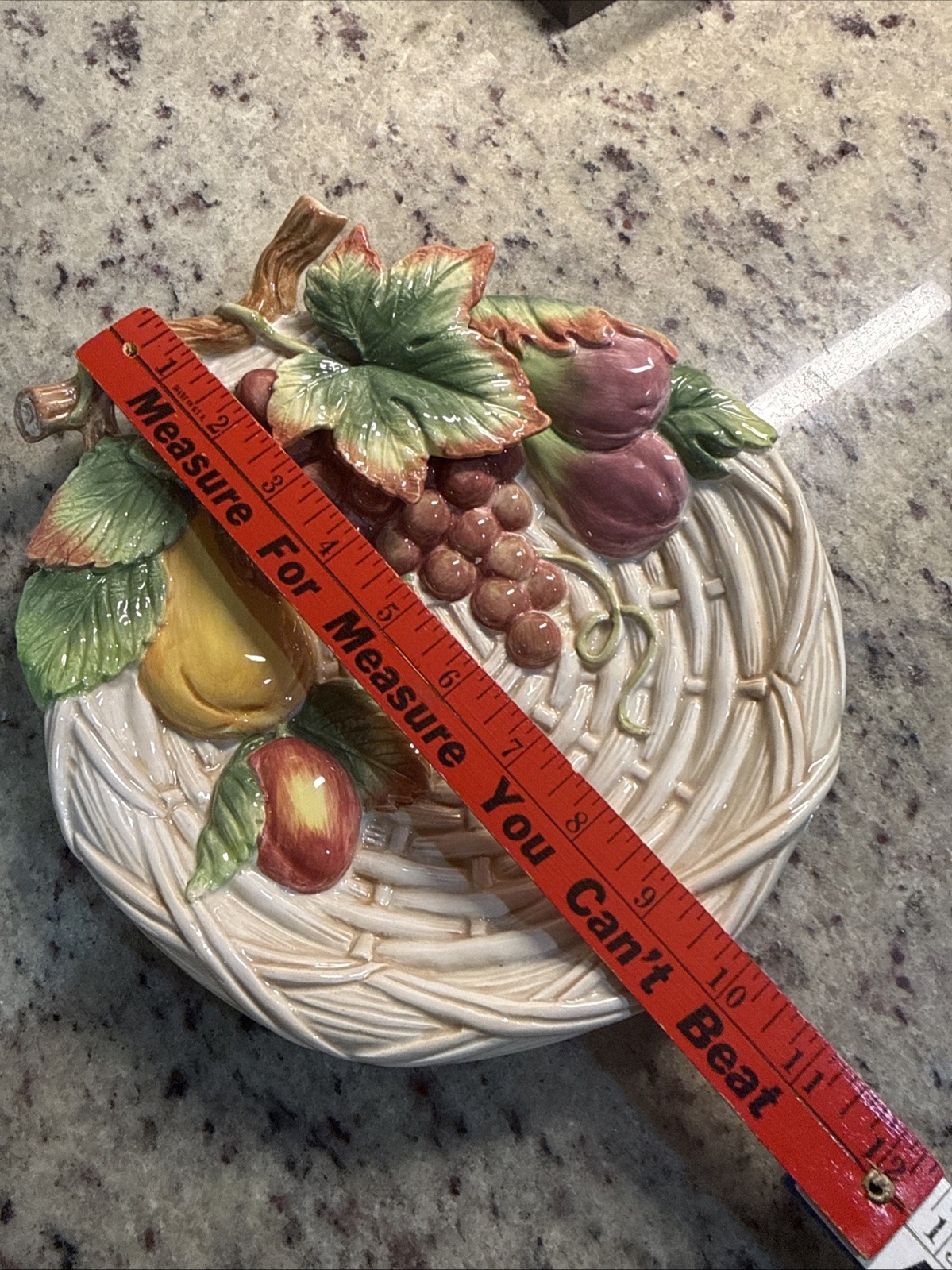 Fitz and Floyd Classics Country Gourmet Canape Plate Embossed Fruit Basketweave