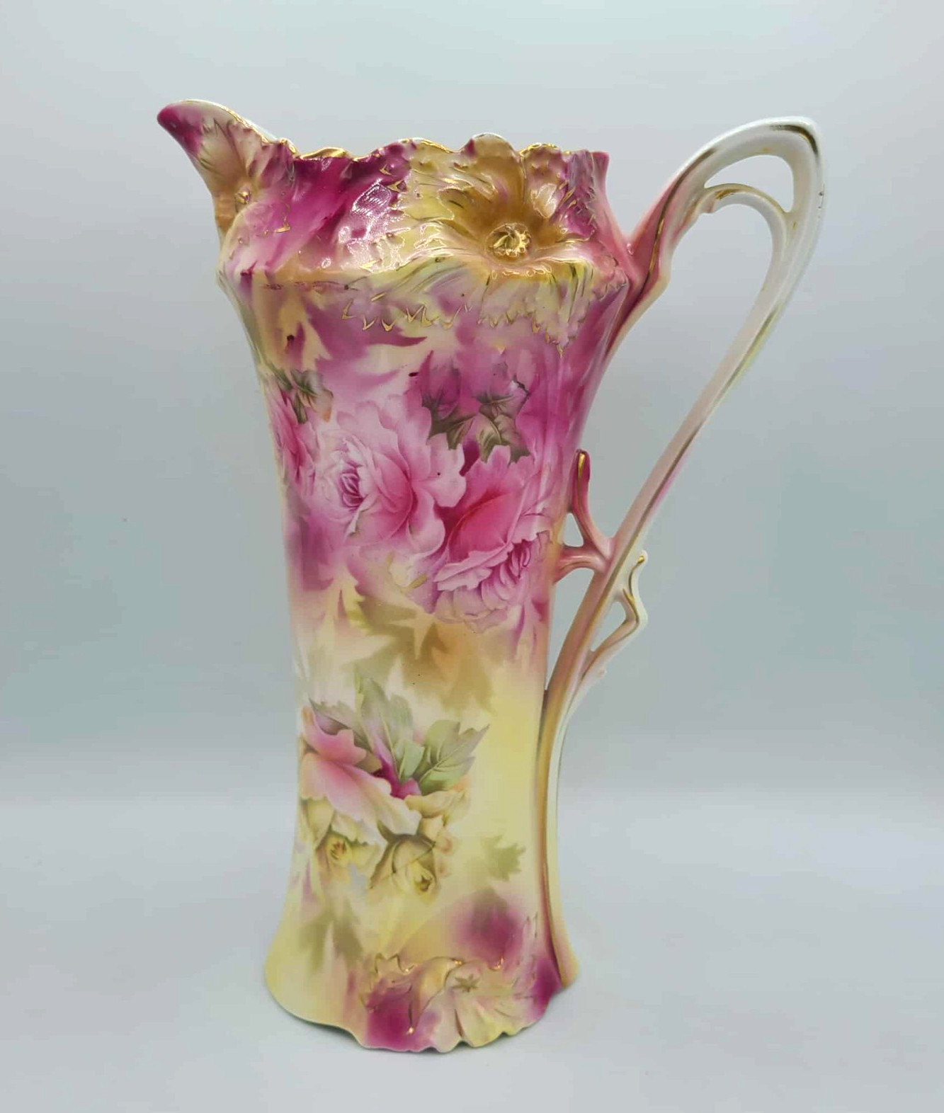 Antique RS Prussia Tankard Pitcher 11″H Art Nouveau. Excellent condition.