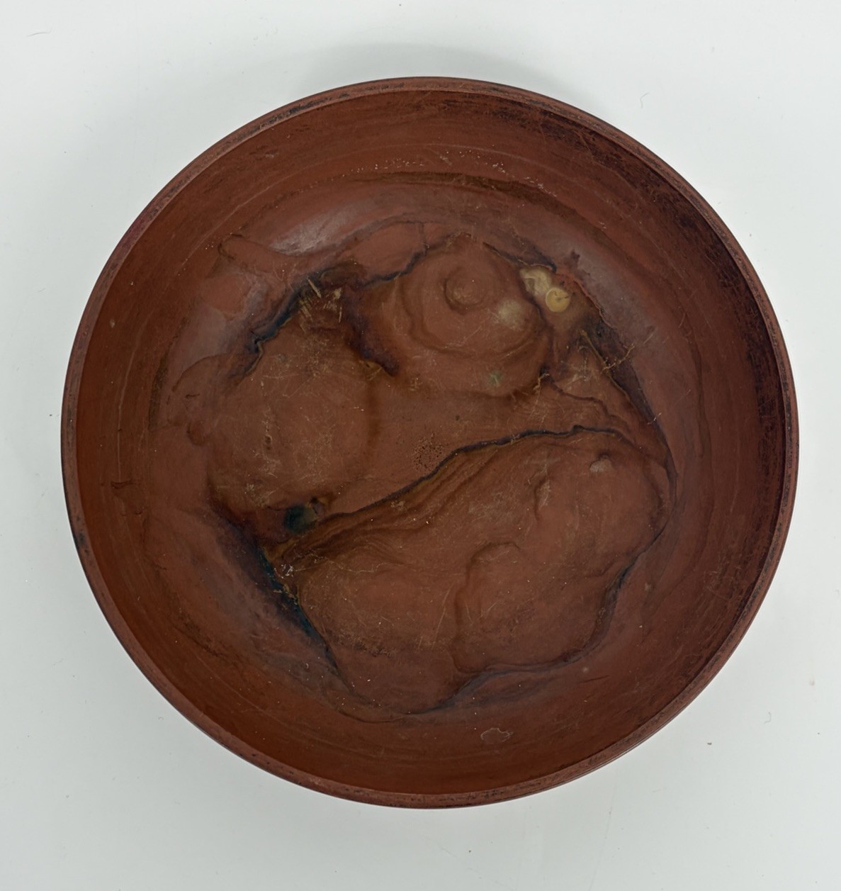 Vintage Earthenware Unglazed Pottery Bowl Red Clay 6 1/2 Inches