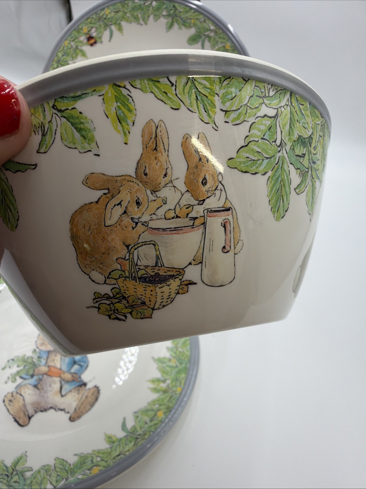 Williams Sonoma Beatrix Potter Easter Peter Rabbit 2 Piece Plate 1 Bowl 1 Cup