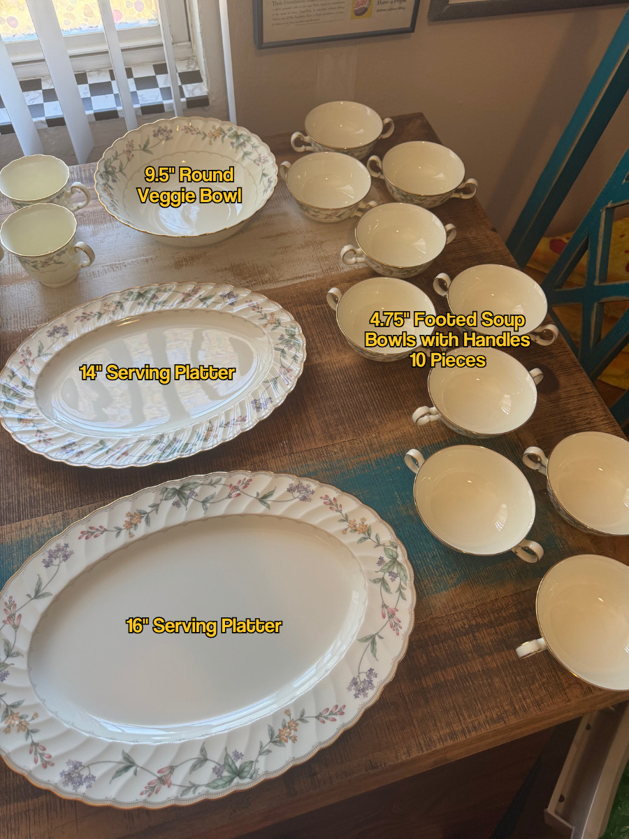 Noritake Brookhollow China Pieces 4704 Plate Cup Bowl Saucer Tray Teapot Shaker