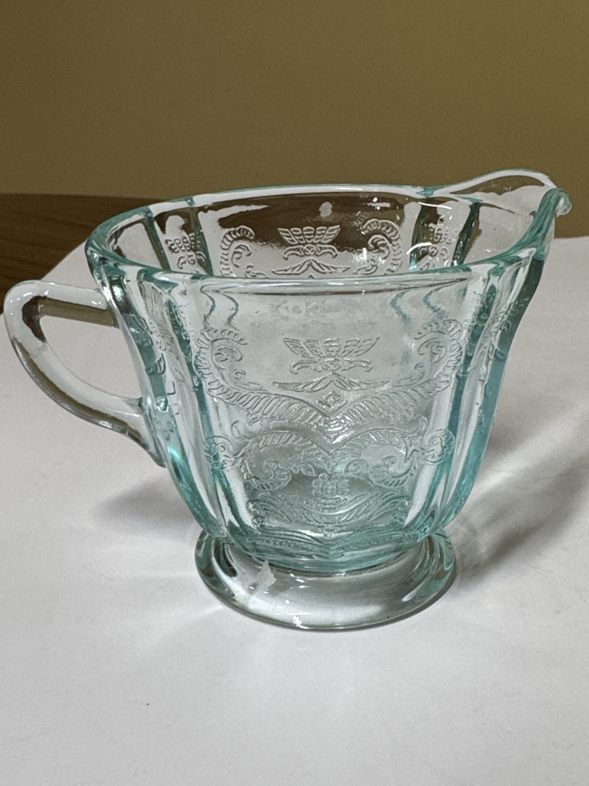 Indiana Glass Aqua Madrid Recollection Creamer and Sugar Set 3.25”