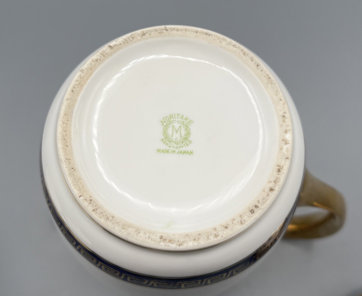 Rare Noritake Cobalt & Gold Ornate Neoclassical Coffee Pot Greek Key Porcelain