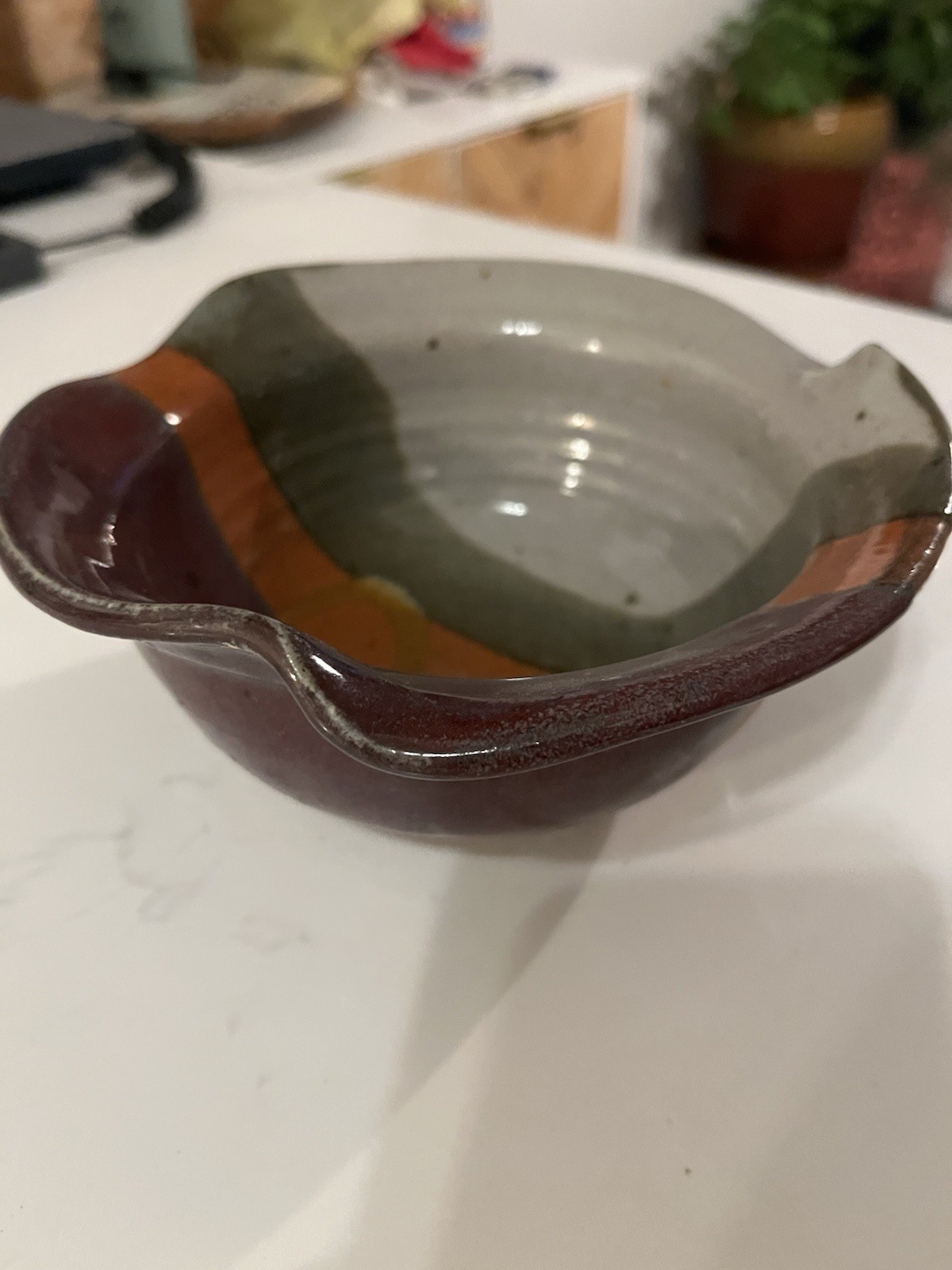 Hanselmann Stoneware Pottery Bowl 6 1/4” Wide
