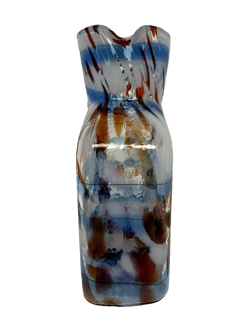 Blenko Glass Water Bottle 384 – Patriotic – Red White and Blue