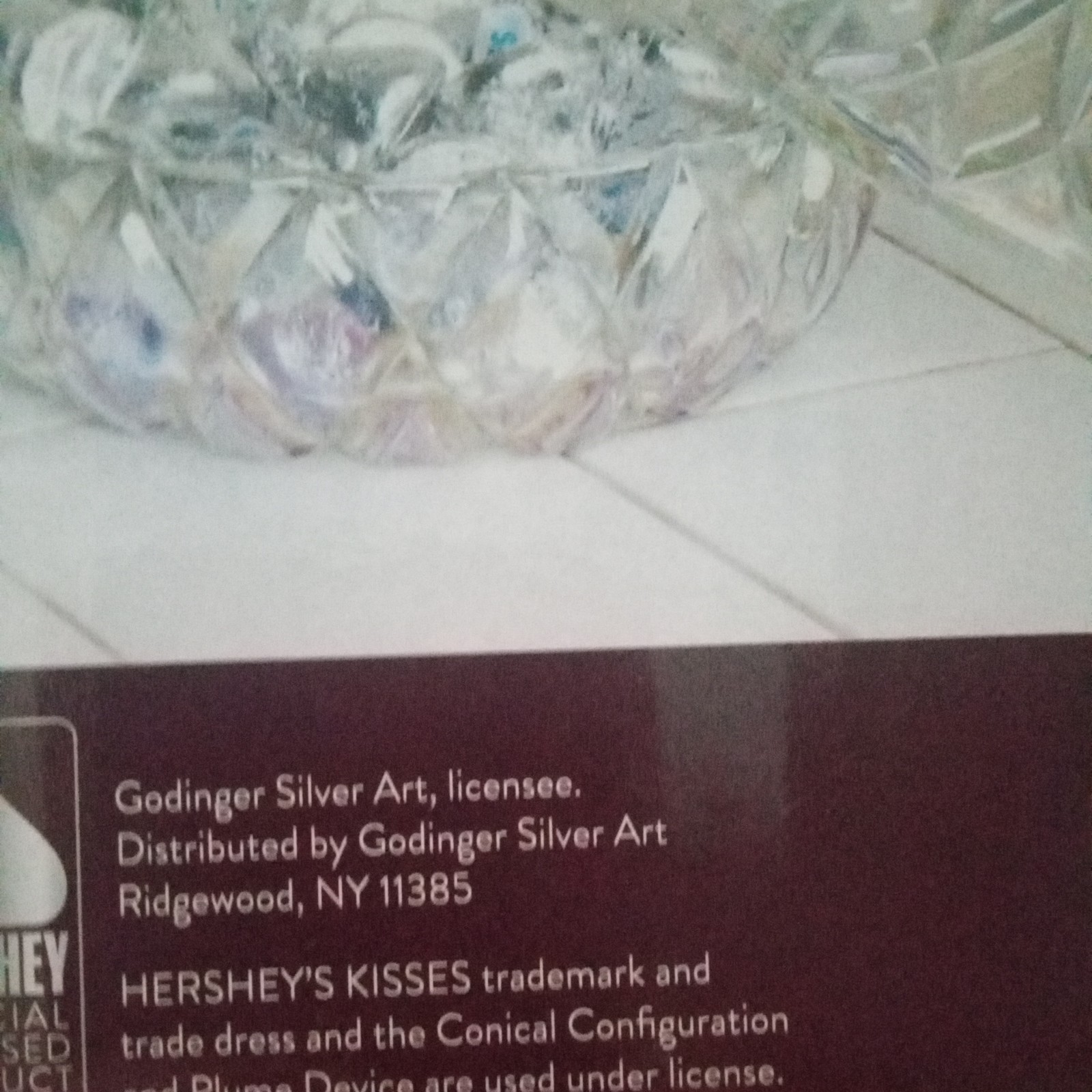 Hershey’s Kisses Crystal Covered Candy Dish Iridescent NEW SEALED BOX -GODINGER
