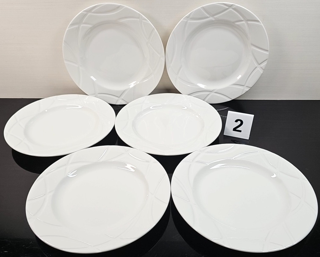 12 Lenox Vibe Salad Plate Set White Swirled Elegant Accent Table Dining Dish Lot