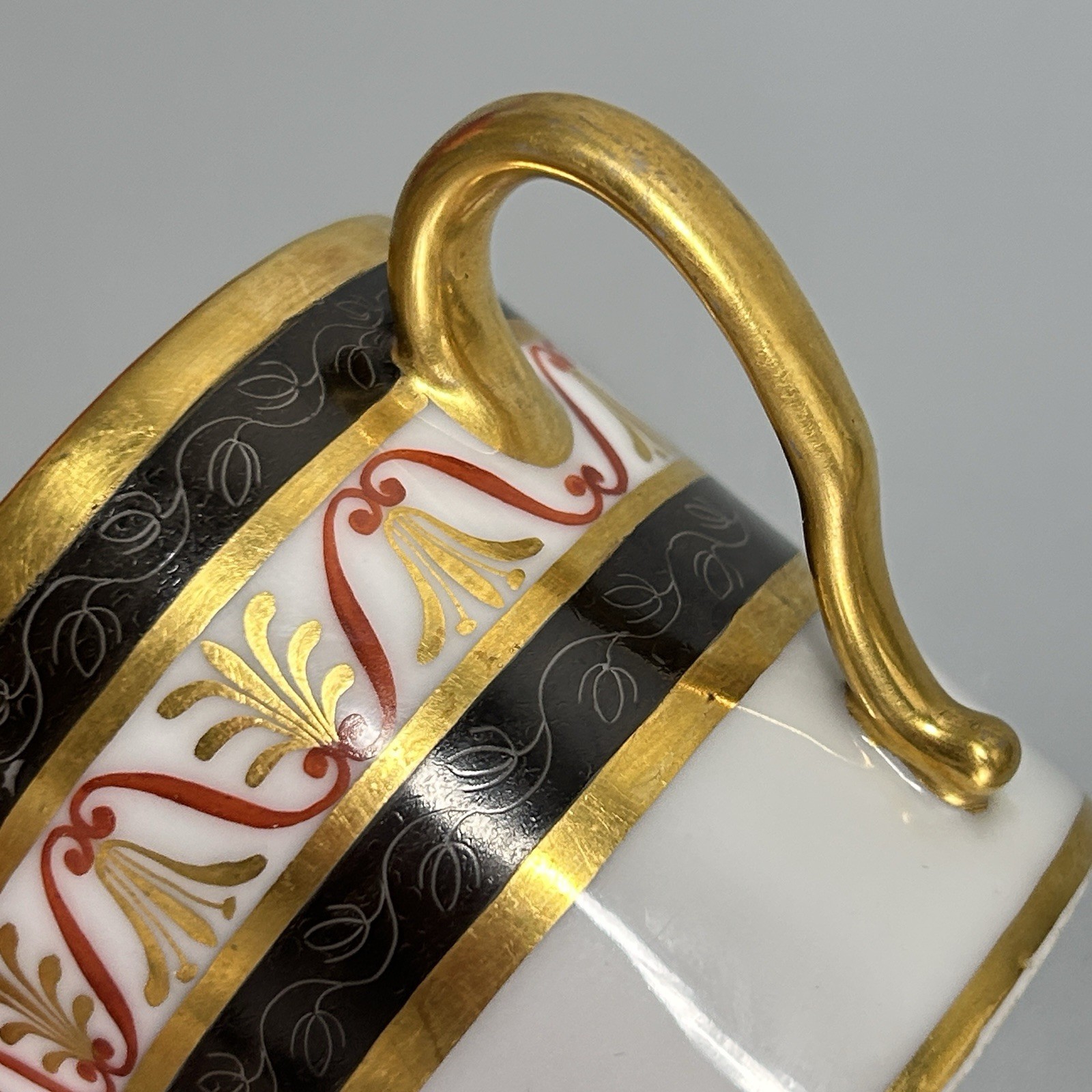 Antique Nast Veiux Paris Porcelain Cup C1815s Gilt French Empire 2.5”H Gold
